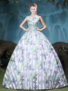 Ball Gowns Sweet 16 Quinceanera Dress Multi-color Straps Tulle Sleeveless Floor Length Lace Up