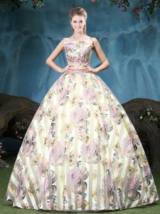 Super Multi-color Quinceanera Gowns Military Ball and Sweet 16 and Quinceanera and For with Appliques and Pattern Straps Sleeveless Lace Up