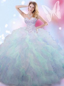 Clearance Multi-color Sweetheart Lace Up Beading Sweet 16 Quinceanera Dress Sleeveless