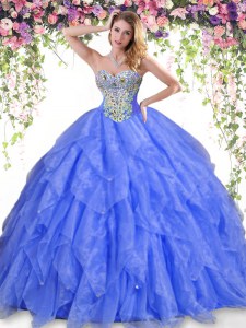 Sleeveless Beading and Ruffles Lace Up Quinceanera Dress