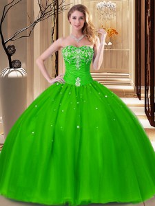 Modest Beading and Embroidery 15 Quinceanera Dress Lace Up Sleeveless Floor Length