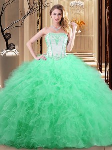 Charming Sleeveless Embroidery Floor Length 15 Quinceanera Dress