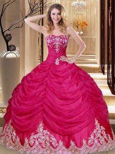 Tulle Sleeveless Floor Length Quinceanera Gowns and Appliques and Embroidery and Pick Ups